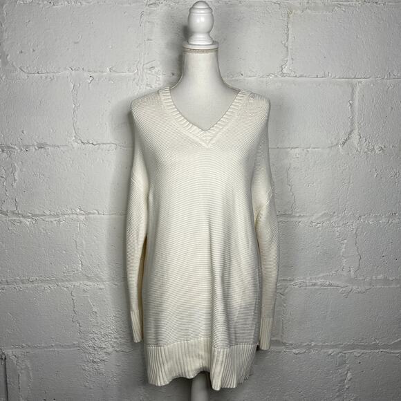 Everlane Women´s Link Stitch White Cotton Ribbed...